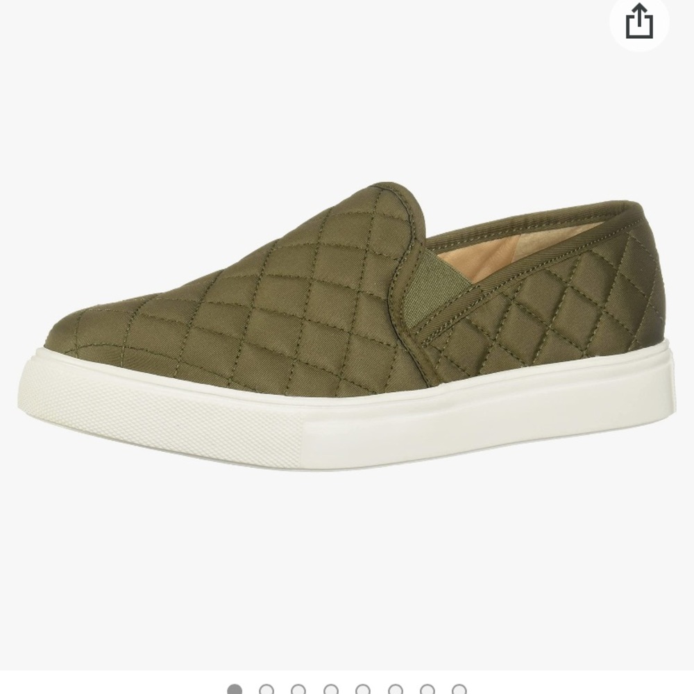 Steve Madden Olive Quilted Slip On Size 8